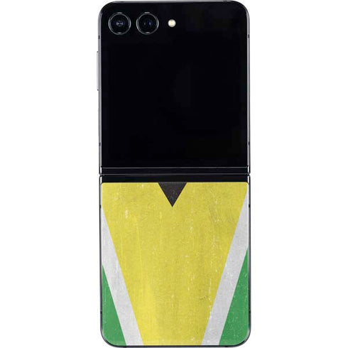 Guyana Flag Distressed Galaxy Z Flip5 5G Skin